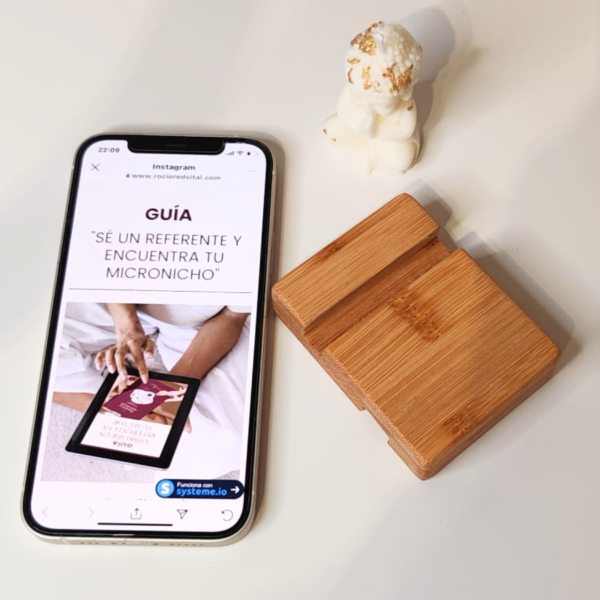 Soporte de Bambú para Móviles y Tablets – Diseño Elegante y Funcional - Imagen 6